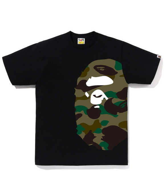  Áo Bape 1st Camo Side Big Ape Head Tee 'Black' 