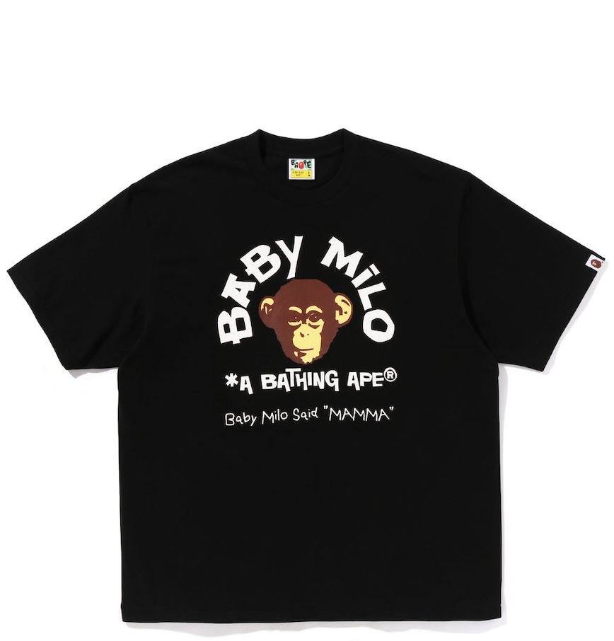  Áo Bape Baby Milo College Relaxed Fit Tee 'Black' 