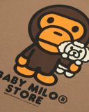  Áo Bape Baby Milo Cropped Tee 'Brown' 