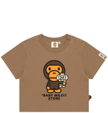  Áo Bape Baby Milo Cropped Tee 'Brown' 
