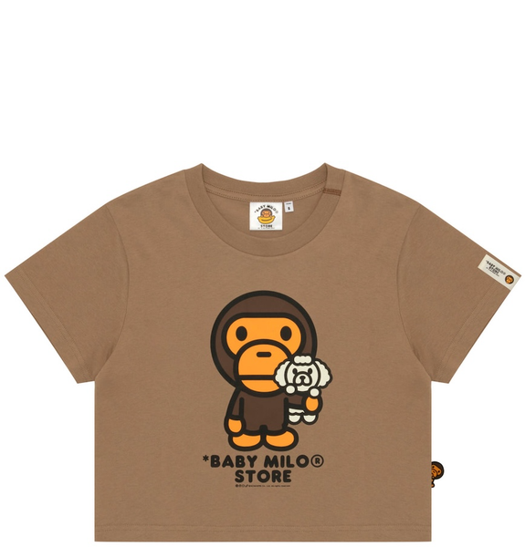  Áo Bape Baby Milo Cropped Tee 'Brown' 