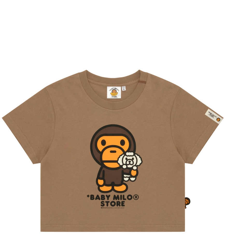  Áo Bape Baby Milo Cropped Tee 'Brown' 