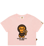  Áo Bape Baby Milo Cropped Tee 'Pink' 