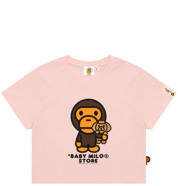  Áo Bape Baby Milo Cropped Tee 'Pink' 