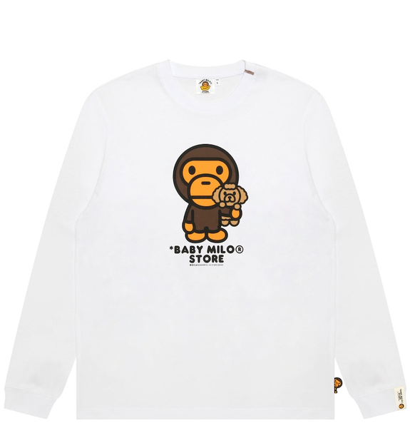  Áo Bape Baby Milo Long Sleeve Tee 'White' 