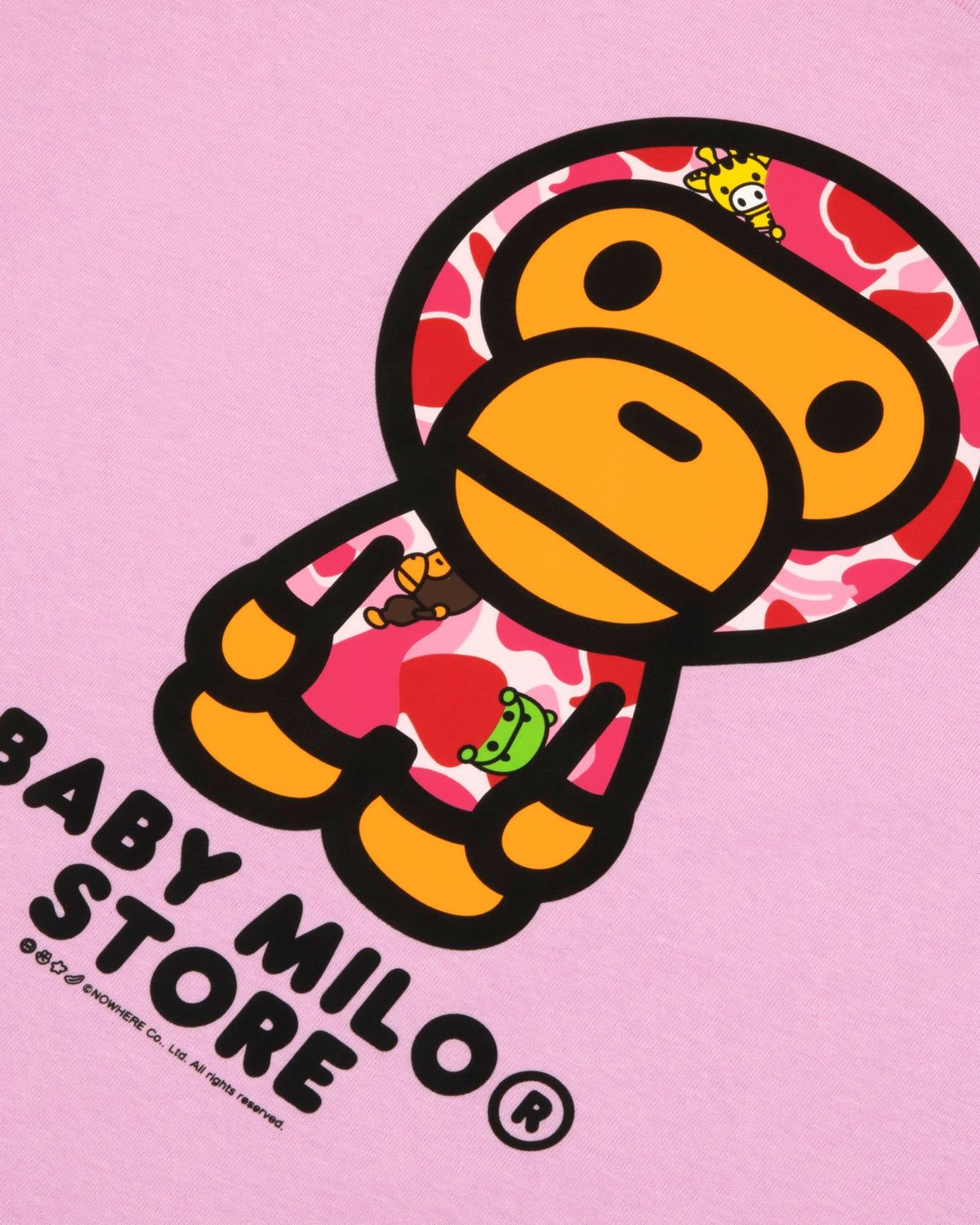  Áo Bape Baby Milo Regular Fit Tee 'Pink' 