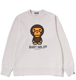  Áo Bape Heavy Washed Milo Crewneck Sweatshirt 'Grey' 