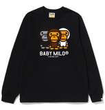  Áo Bape Milo Trio Ls Tee 'Black' 