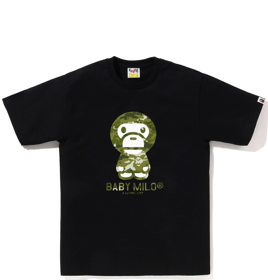  Áo Bape Multi Pixel Camo Baby Milo Tee 'Black' 