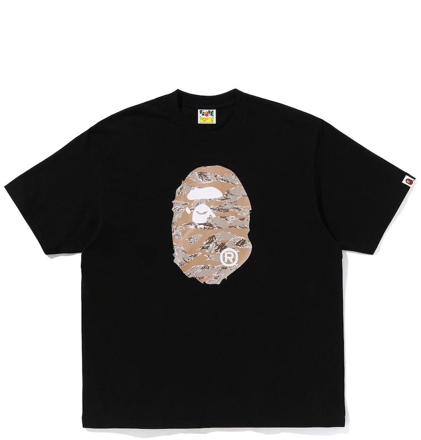  Áo Bape Tiger Camo Ape Head Relaxed Fit Tee 'Black' 