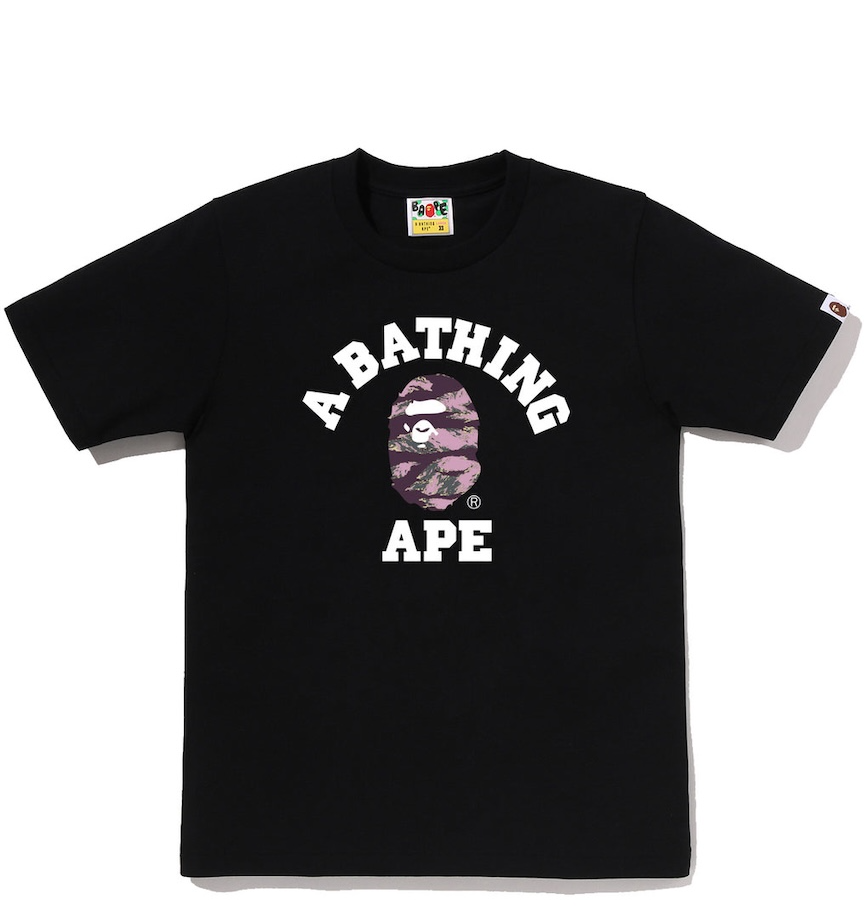  Áo Bape Tiger Camo College Tee 'Black' 