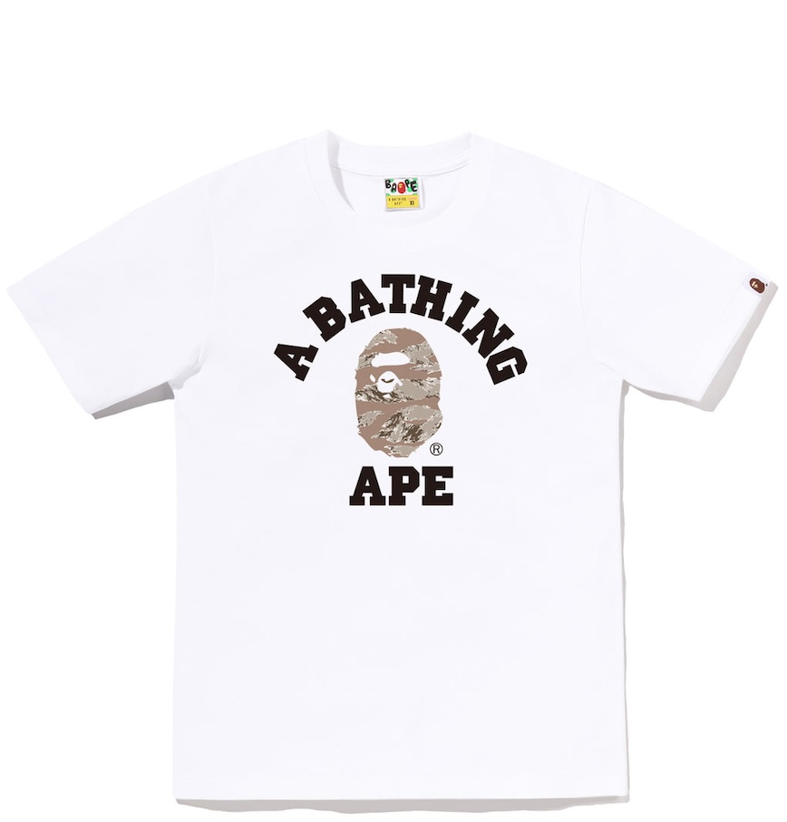  Áo Bape Tiger Camo College Tee 'White' 