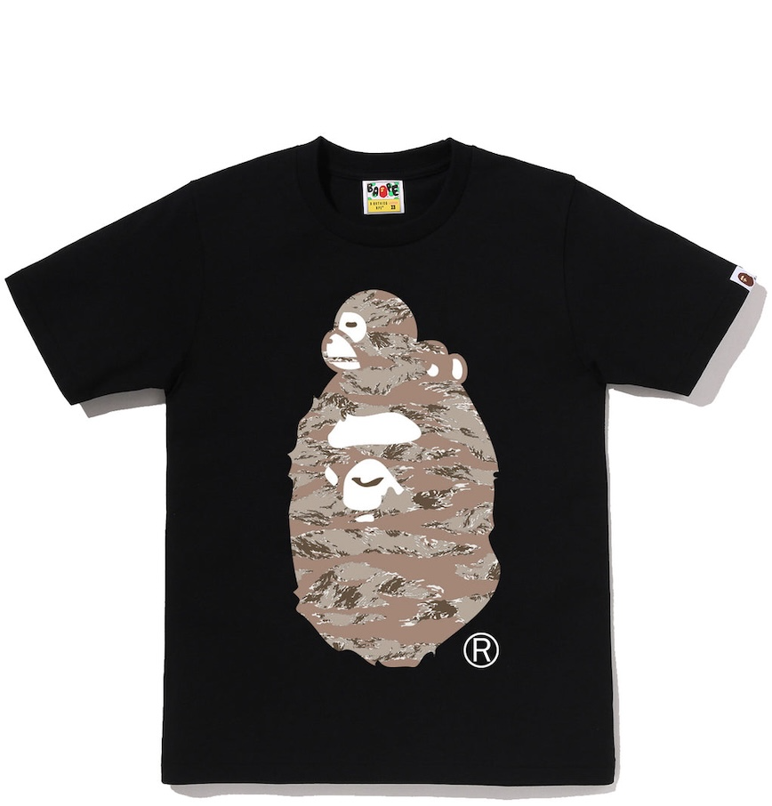  Áo Bape Tiger Camo Milo on Big Ape Tee 'Black' 