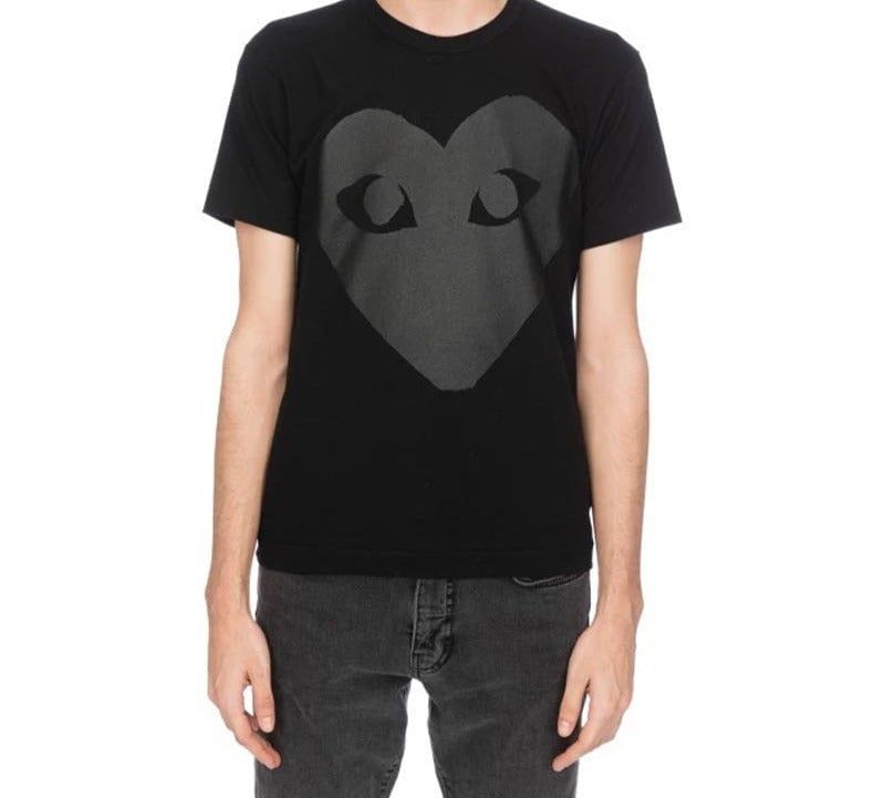  Áo CDG Heart Shape Printing 'Black' 