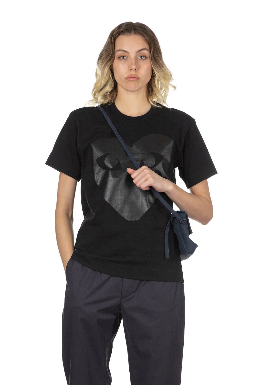  Áo CDG Heart Shape Printing 'Black' 