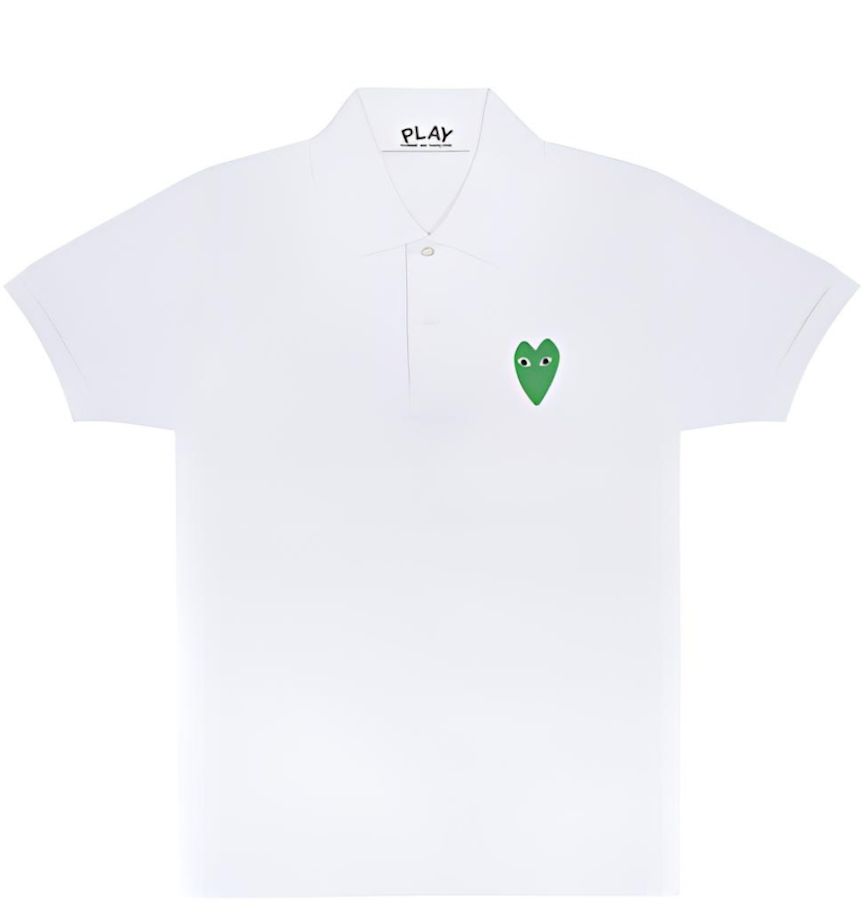  Áo CDG Play Polo Green Emblem 'White' 
