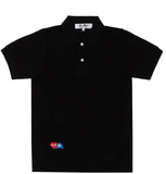 Áo CDG Play Polo Red Invader Heart Blue Emblem 'Black' 