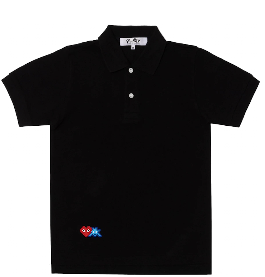  Áo CDG Play Polo Red Invader Heart Blue Emblem 'Black' 