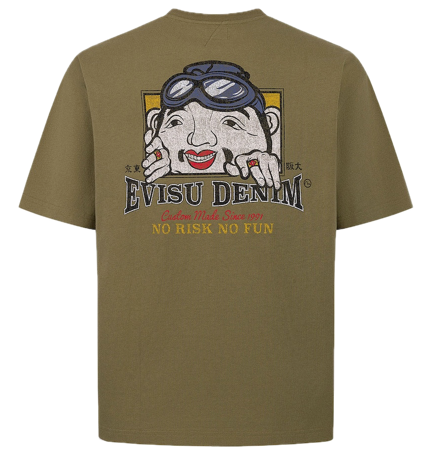  Áo Evisu Adventure Godhead Print T-shirt 'Khaki' 
