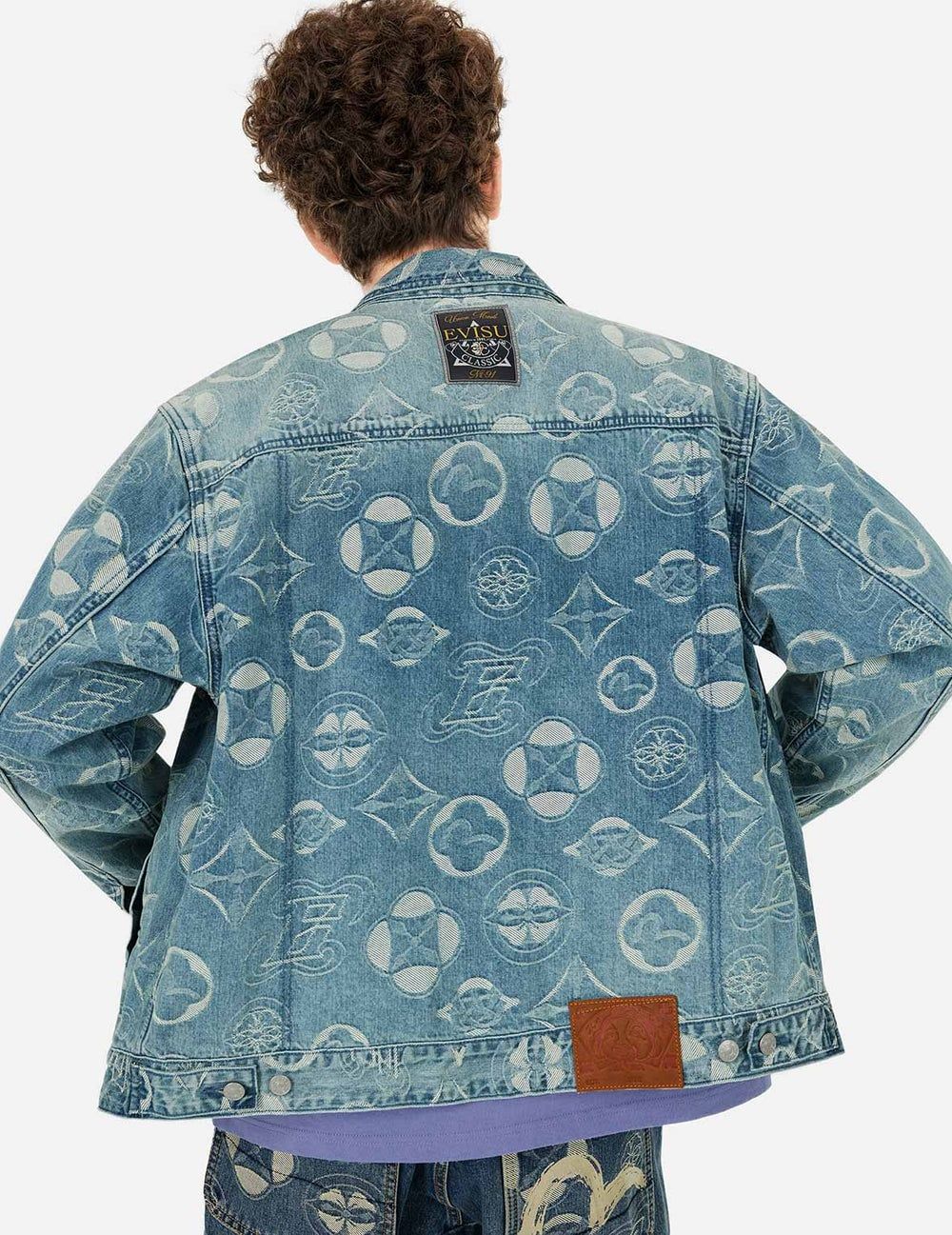  Áo Evisu Allover Kamon Jacquard Jacket 'Indigo' 