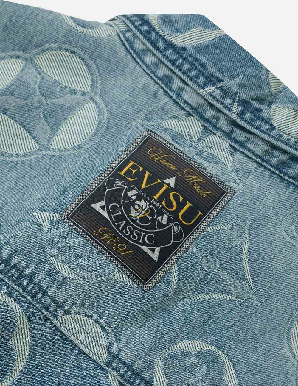  Áo Evisu Allover Kamon Jacquard Jacket 'Indigo' 