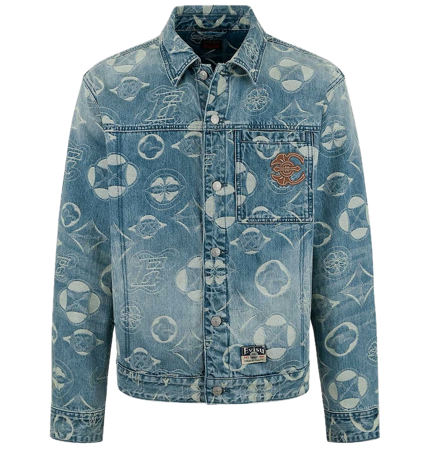  Áo Evisu Allover Kamon Jacquard Jacket 'Indigo' 