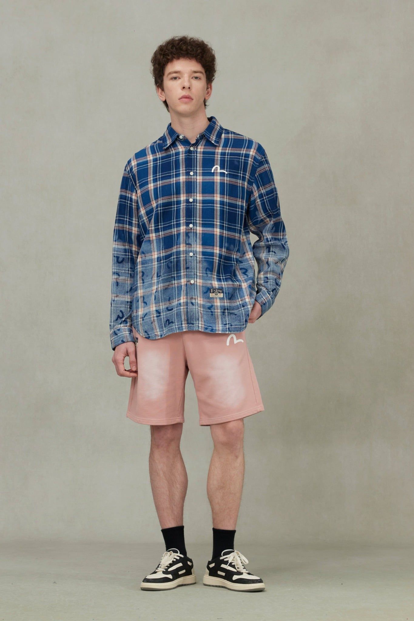  Áo Evisu Allover Seagull Print Shirt 'Blue' 