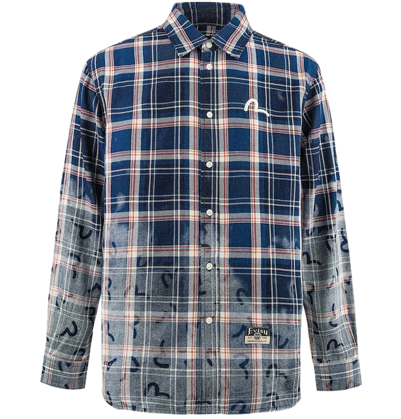  Áo Evisu Allover Seagull Print Shirt 'Blue' 