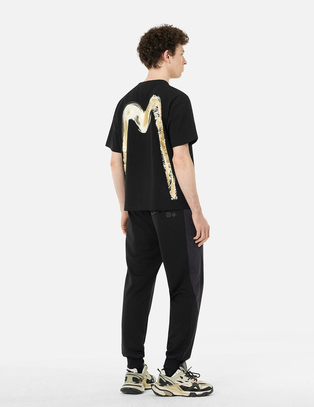  Áo Evisu Artistic Brush Daicock Print 'Black' 