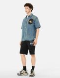 Áo Evisu Artistic Brush Daicock Print 'Indigo' 