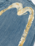  Áo Evisu Artistic Brush Daicock Print 'Indigo' 