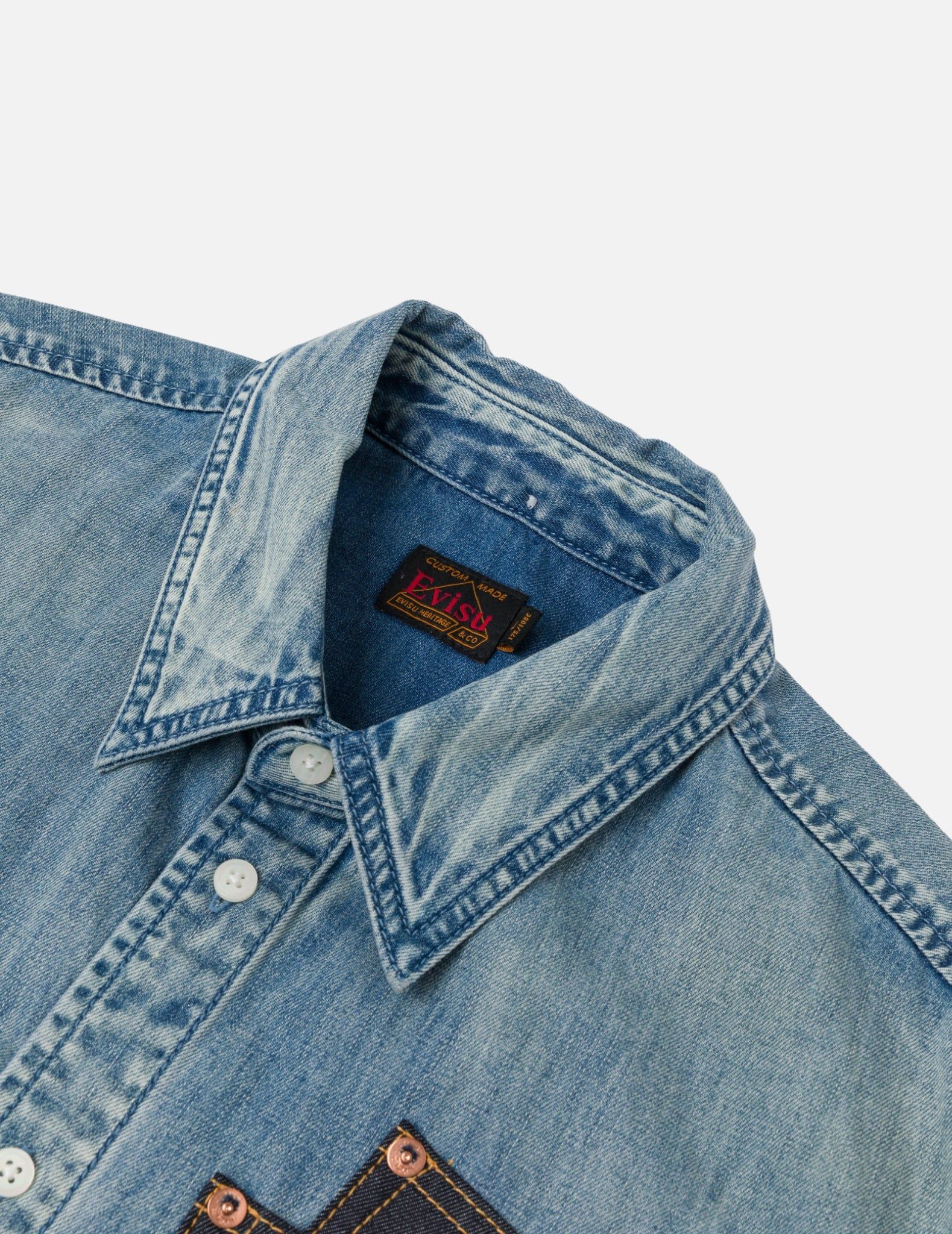  Áo Evisu Artistic Brush Daicock Print 'Indigo' 