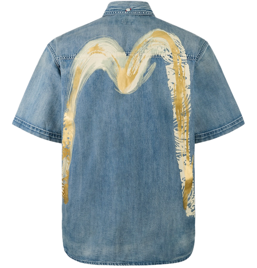 Áo Evisu Artistic Brush Daicock Print 'Indigo' 