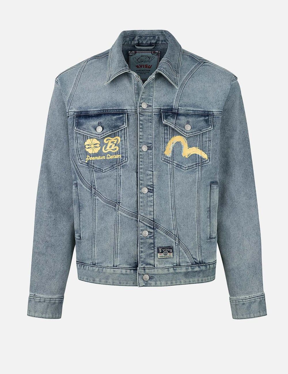  Áo Evisu Artistic Brush Daicock Print 'Indigo' 