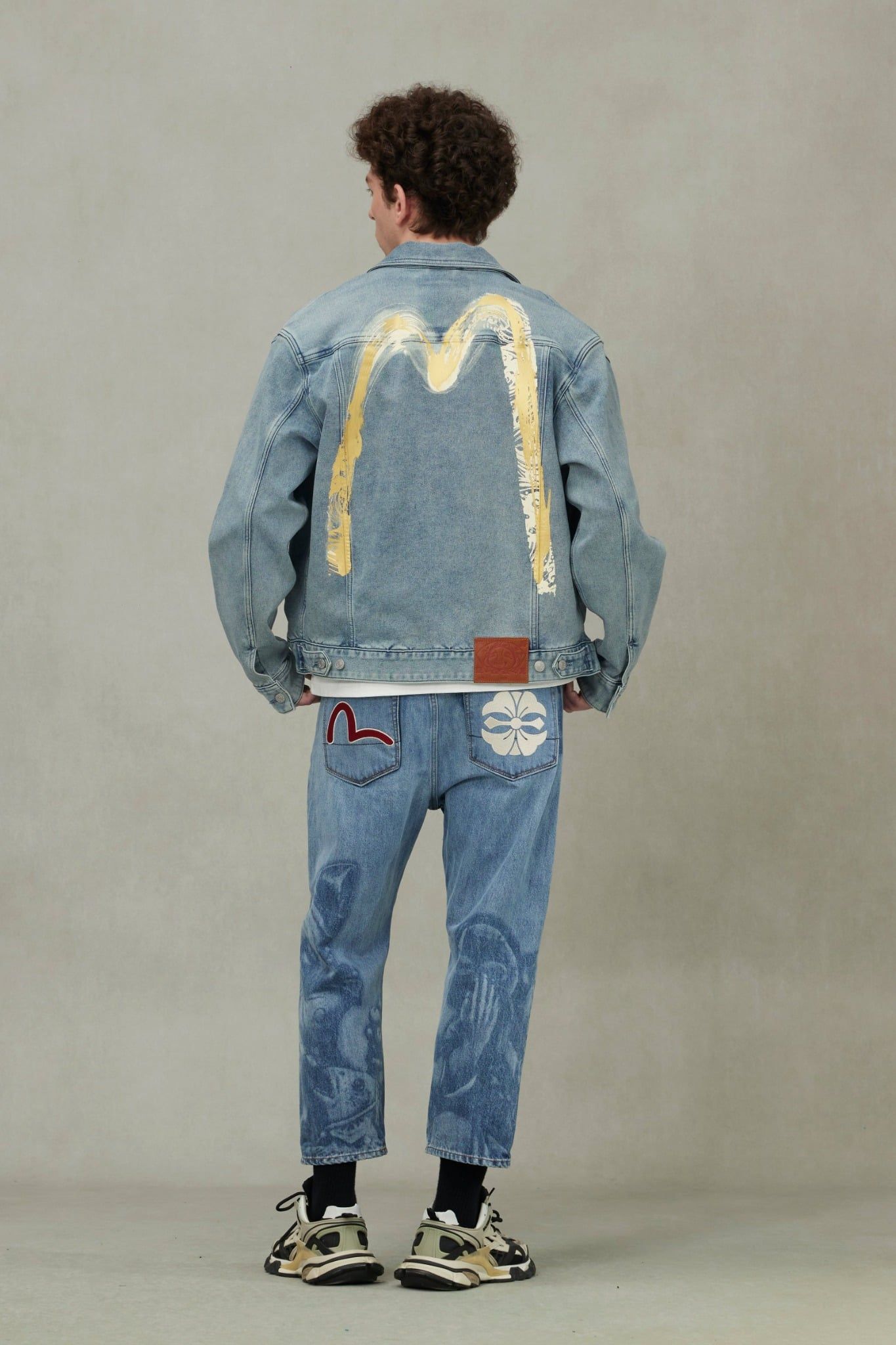  Áo Evisu Artistic Brush Daicock Print 'Indigo' 