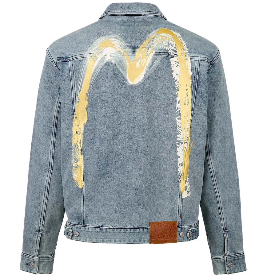  Áo Evisu Artistic Brush Daicock Print 'Indigo' 
