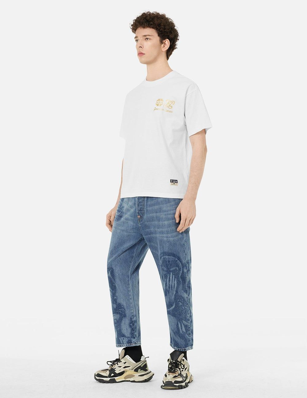  Áo Evisu Artistic Brush Daicock Print 'White' 