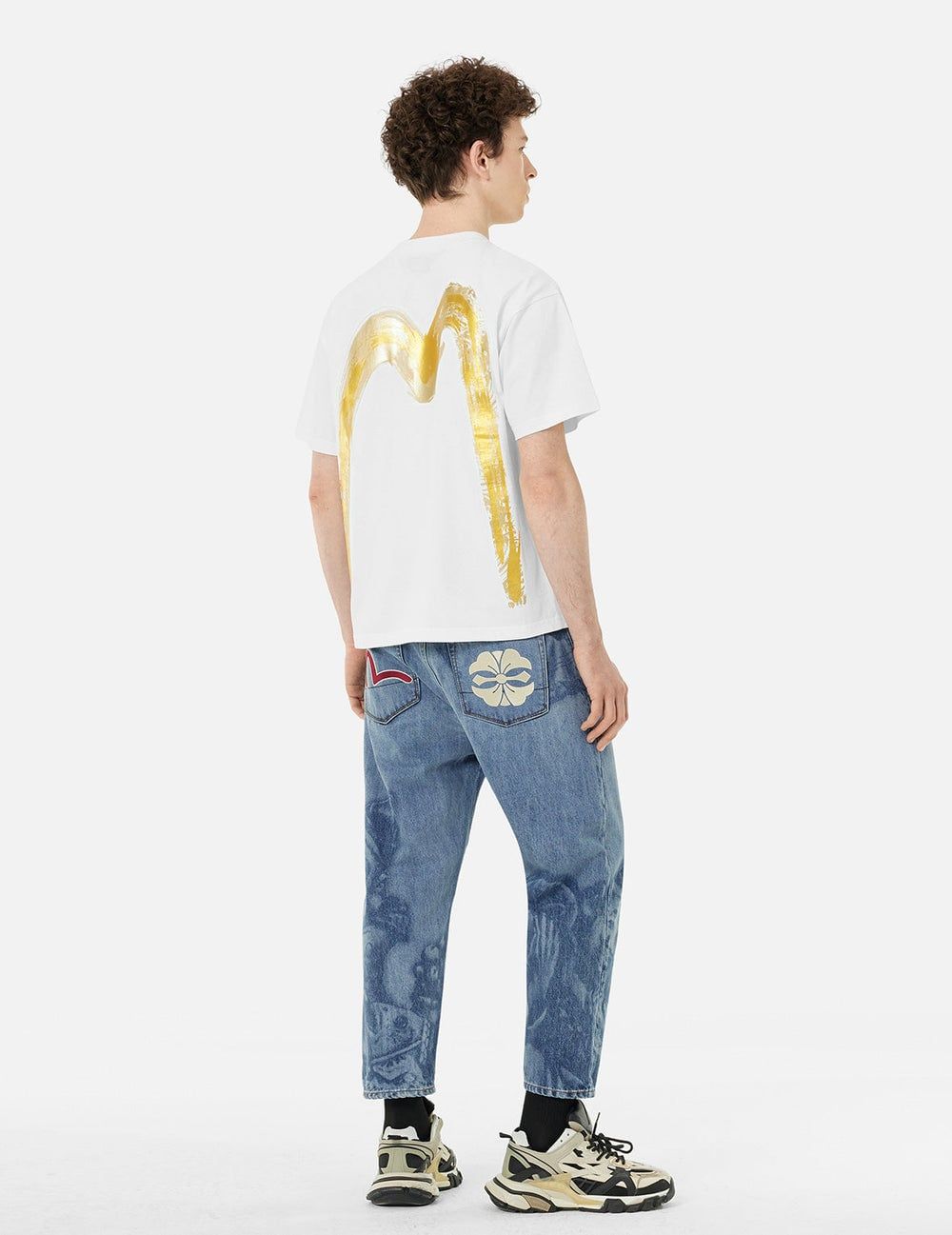  Áo Evisu Artistic Brush Daicock Print 'White' 
