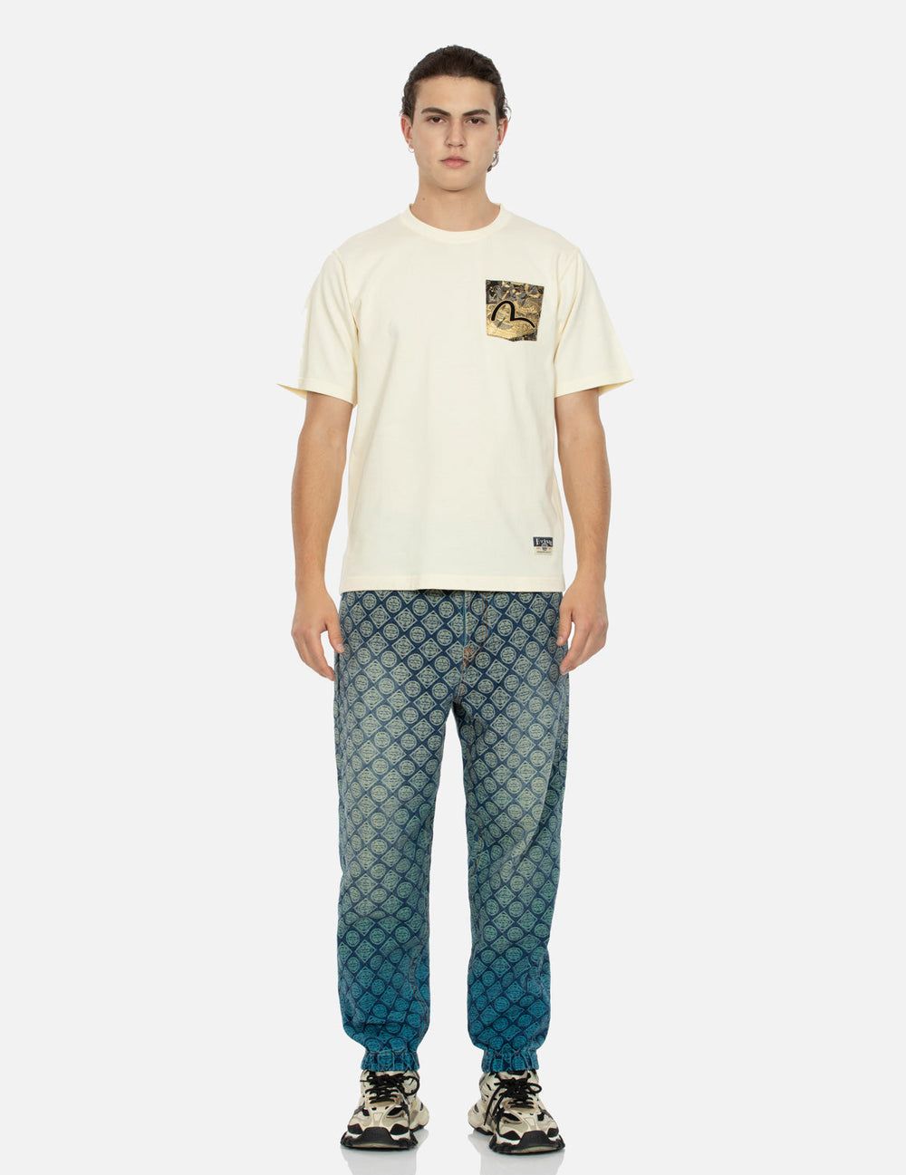  Áo Evisu Auspicious Cloud T-shirt 'Cream' 