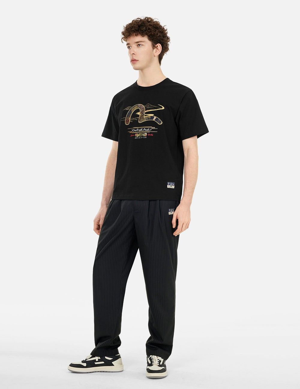  Áo Evisu Brocade Seagull Appliqué T-shirt 'Black' 