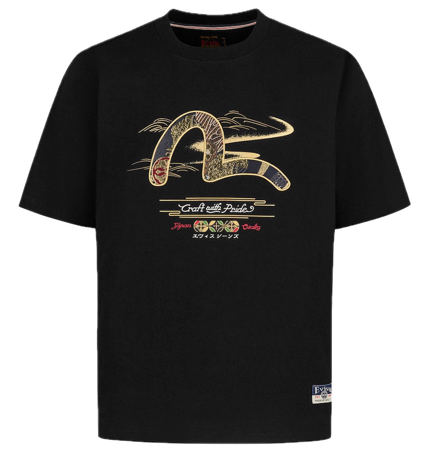  Áo Evisu Brocade Seagull Appliqué T-shirt 'Black' 
