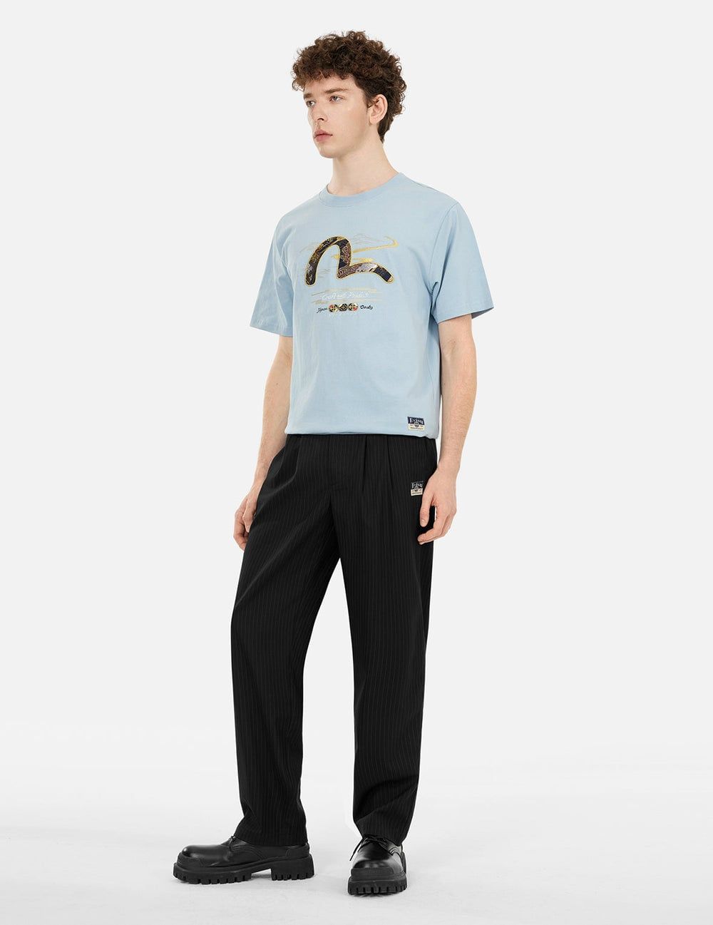  Áo Evisu Brocade Seagull Appliqué T-shirt 'Blue' 