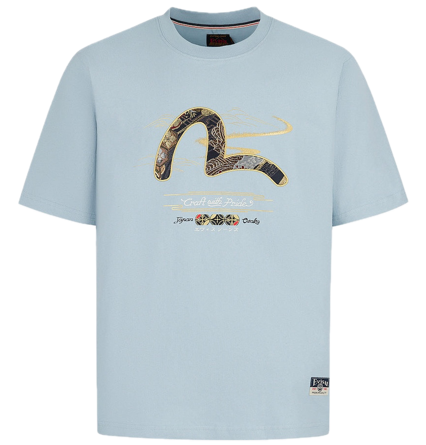  Áo Evisu Brocade Seagull Appliqué T-shirt 'Blue' 