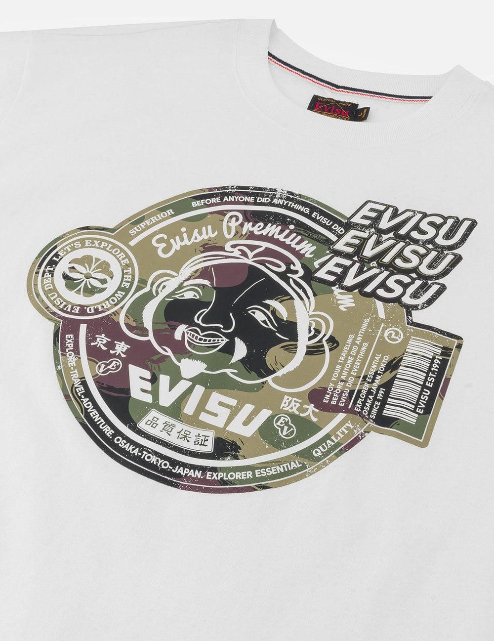  Áo Evisu Camouflage Godhead Print T-shirt 'White' 