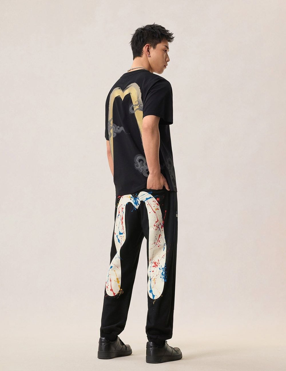  Áo Evisu Cloud Golden Daicock T-shirt 'Black' 