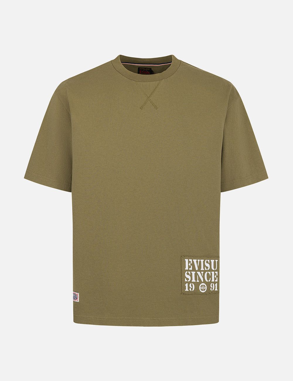  Áo Evisu Daicock Stitched Embroidery T-shirt 'Khaki' 