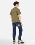  Áo Evisu Daicock Stitched Embroidery T-shirt 'Khaki' 
