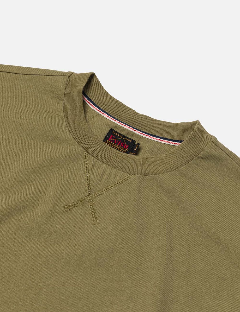  Áo Evisu Daicock Stitched Embroidery T-shirt 'Khaki' 