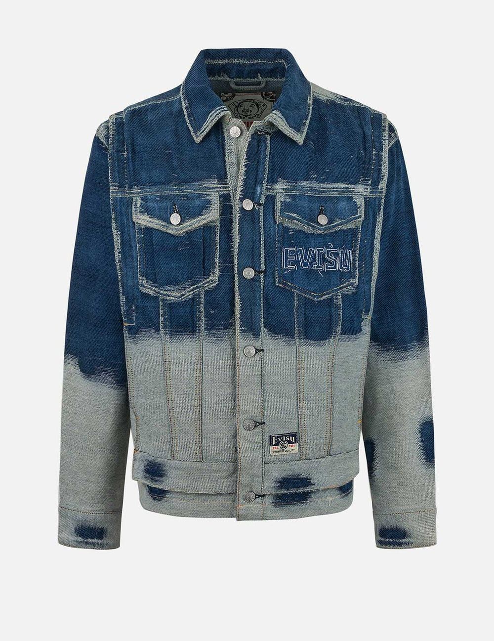  Áo Evisu Distressed Logo Seagull Jacket 'Indigo' 