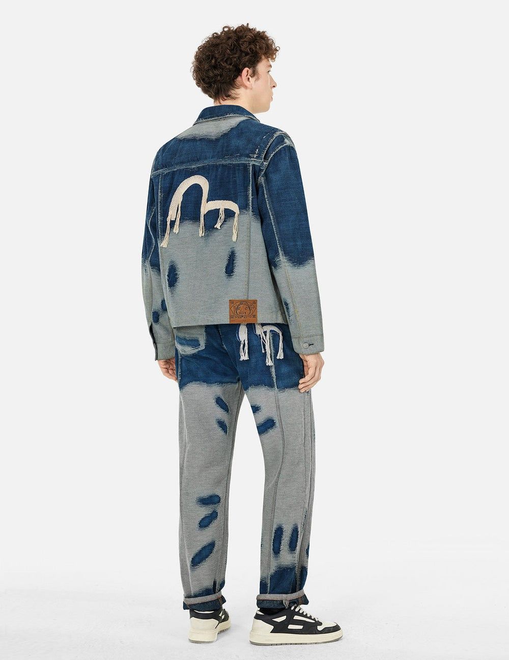  Áo Evisu Distressed Logo Seagull Jacket 'Indigo' 